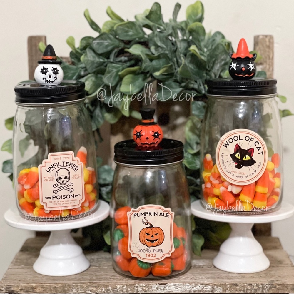 3 glass jars for Rae Dunn decor Tiered tray decor